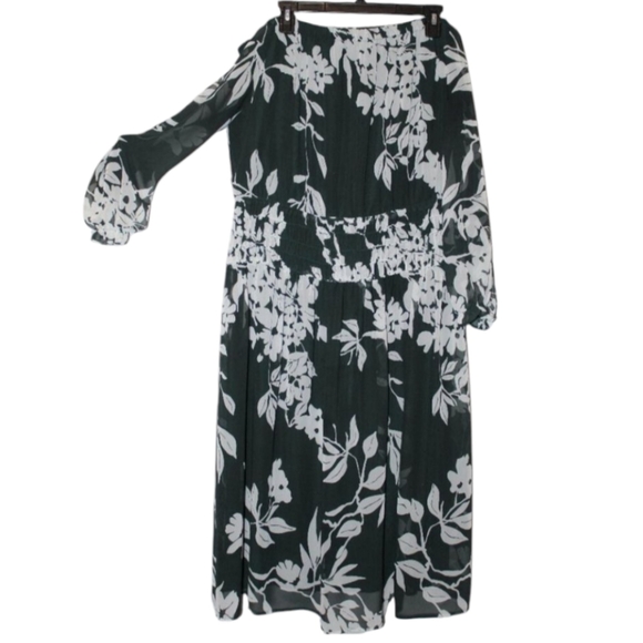 Eva Mendes New York & Co. Chiffon Off the Shoulder Floral Midi Dress, XL - Picture 4 of 6